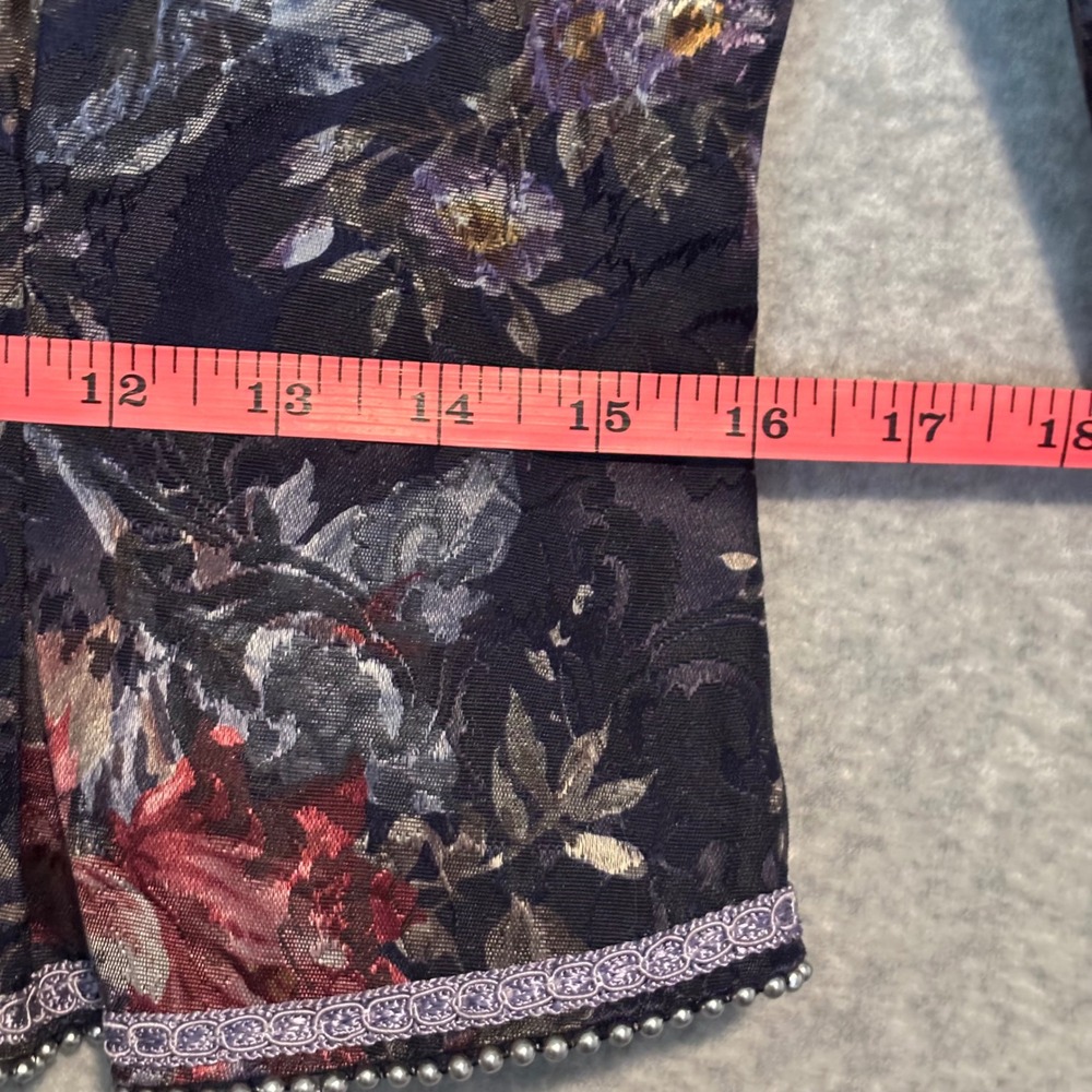 Vintage 80s Nah Nah Collections Women's 7/8 Floral Tapestry Jacket Bridgerton - Picture 12 of 12